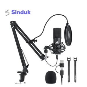 MAONO AU-A04 USB Microphone Combo Setup, Plug & Play USB Cardioid Podcast Condenser Microphone with Professional Sound Chipset for PC Karaoke, YouTube, Gaming Recording